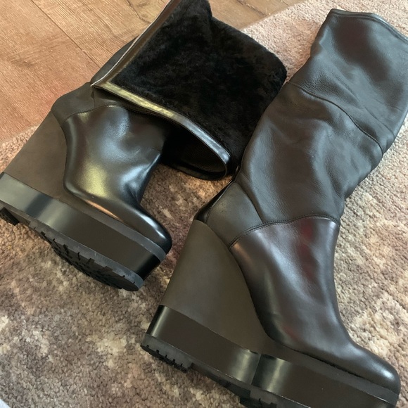 New Sergio Rossi Wedge Ice Boots sz 41 - Picture 2 of 6